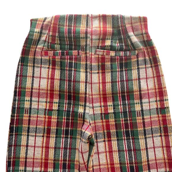 Free People Clean Crop Flare Trouser Pants Red Green Paid Size 0 - Picture 4 of 8